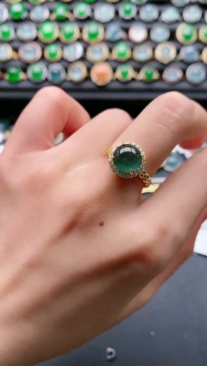 【闪购商品】翡翠戒指银S925镶嵌111111