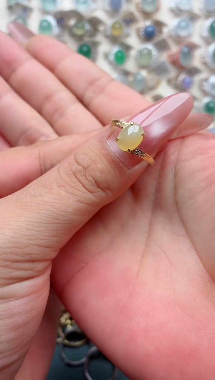 银S925镶嵌戒指翡翠.