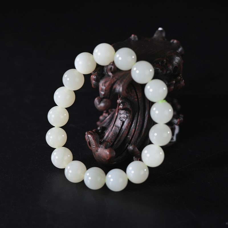 lot18 和田玉圆珠手串/QG51223-184850 保利山东