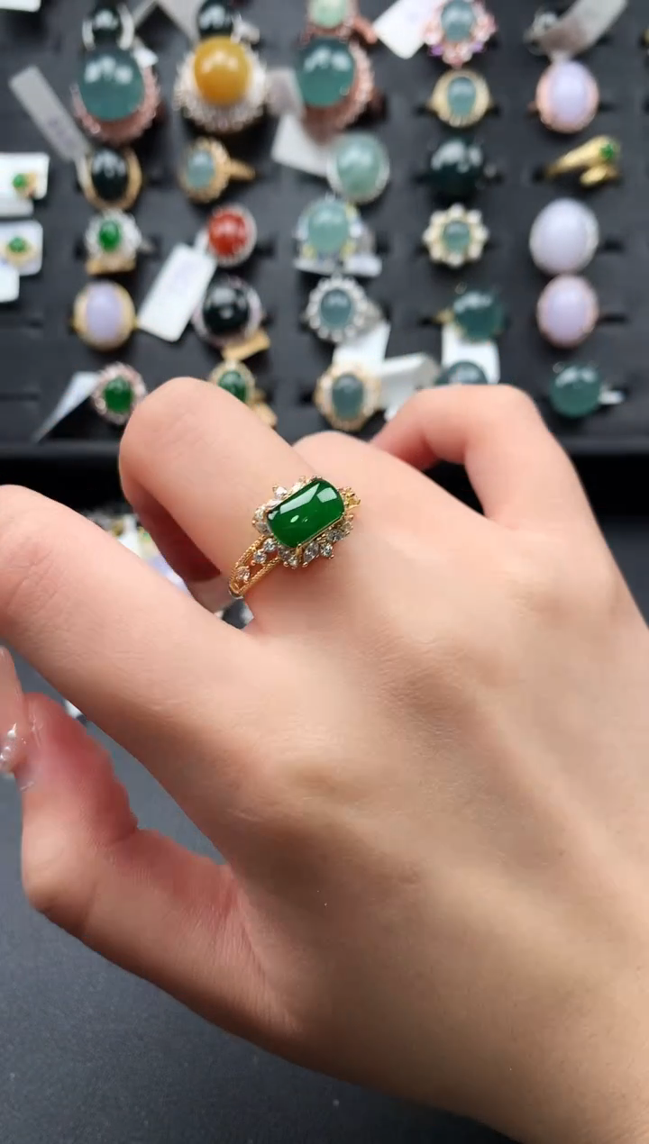 【闪购商品】翡翠戒指银S925镶嵌12345141