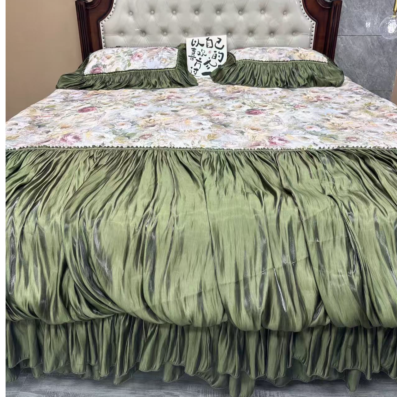 荷塘月色——全棉皱皱纱AA版大裙边公主风