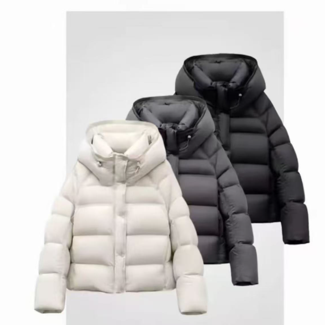 【90鹅绒】泡芙五防超轻超软高奢90鹅绒冬韩版泡芙女短款加厚连帽D