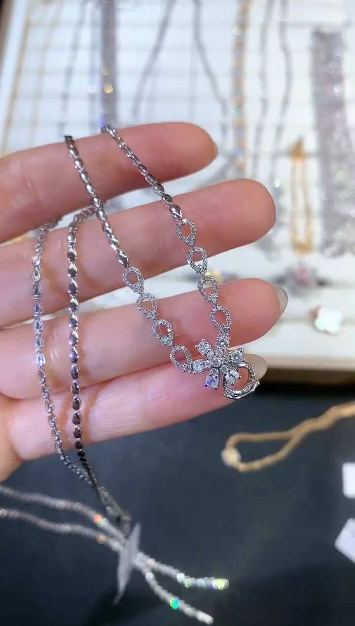 【闪购商品】钻石套链18K金镶嵌S273|5999.9