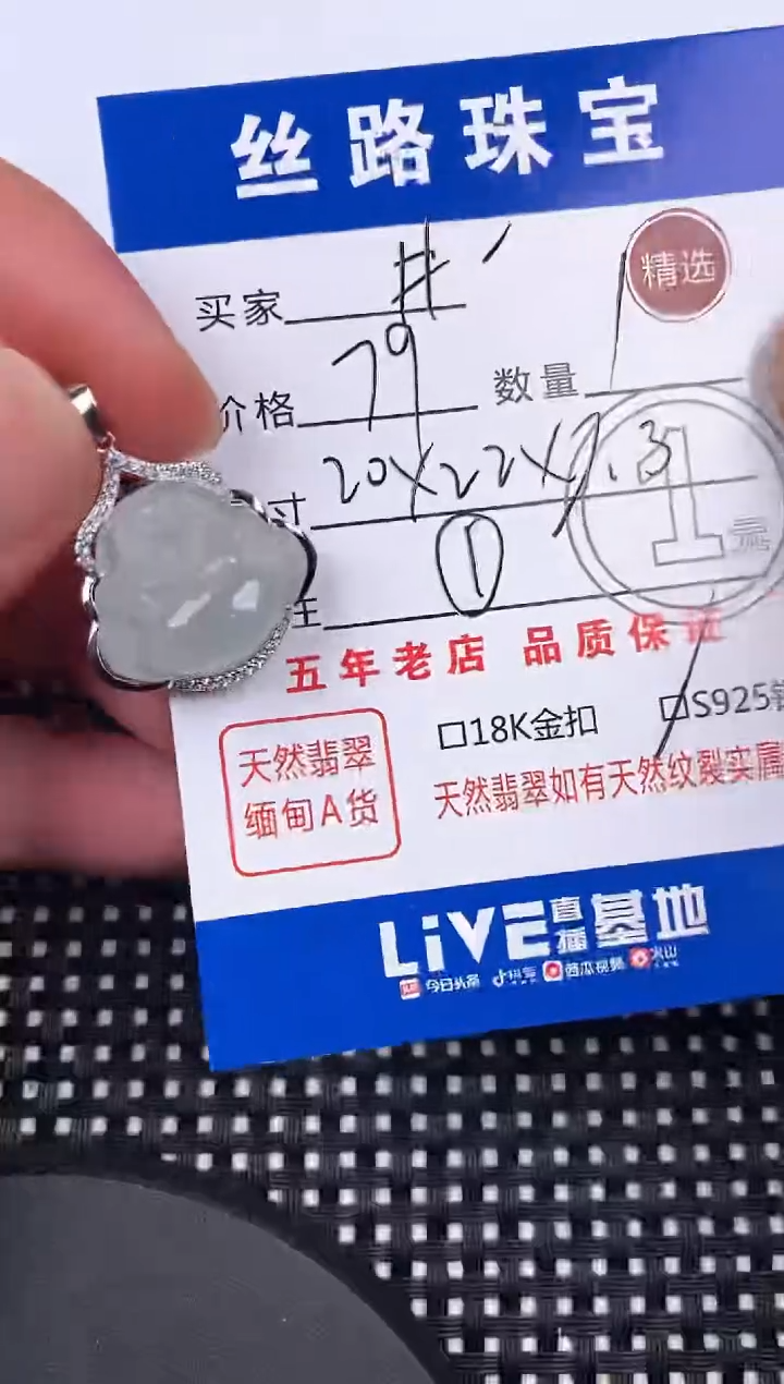 颈饰银S925镶嵌翡翠#*？挂件