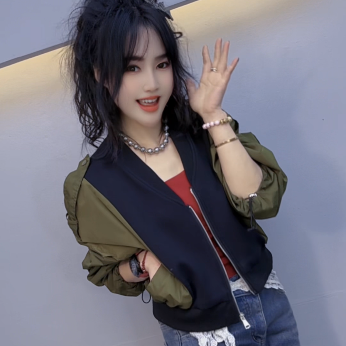 2025春秋新款拼接夹克女工装风外套