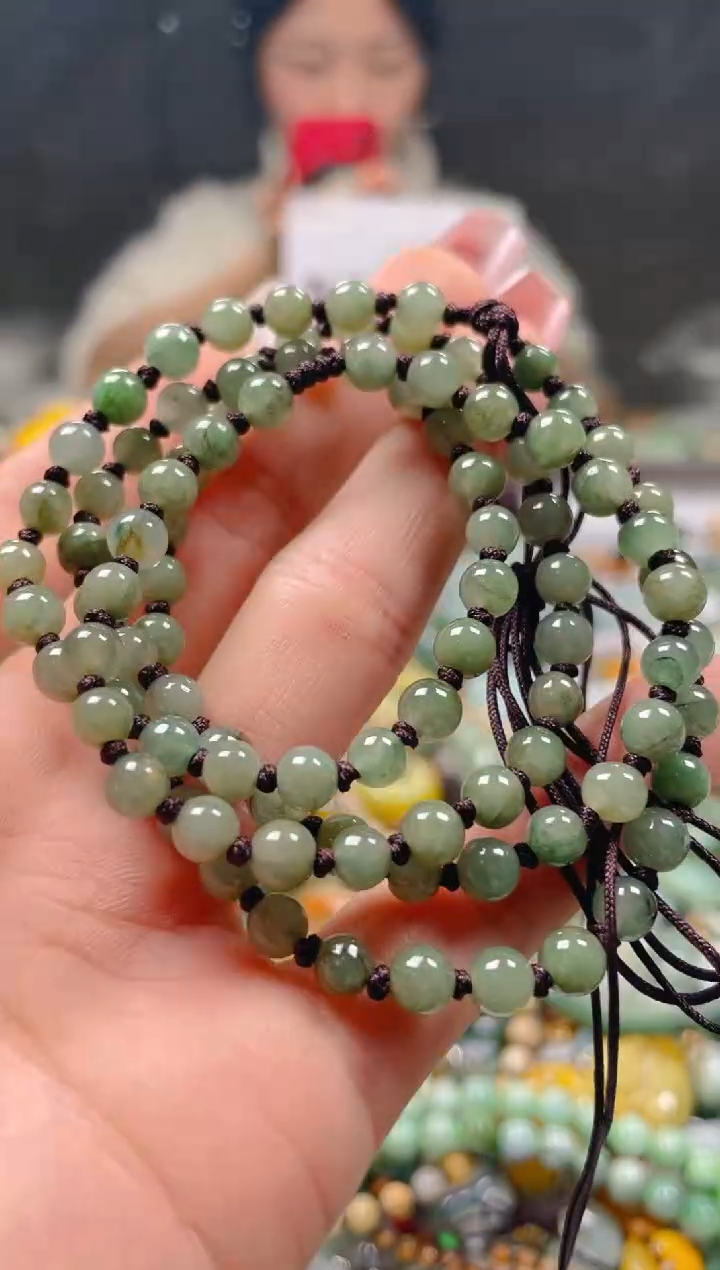 【闪购商品】翡翠颈饰未镶嵌5-6MM/K/翡翠A货一图一物