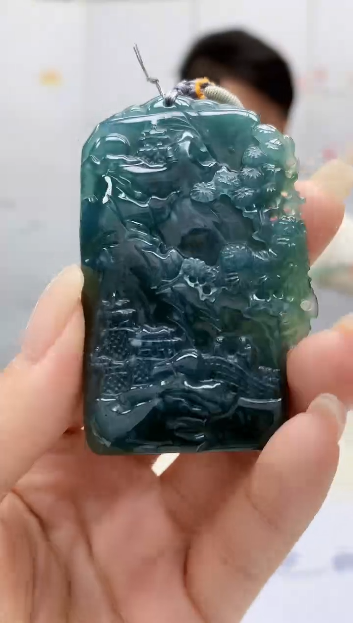 【闪购商品】定制翡翠未镶嵌4925lr-毛货挂件80