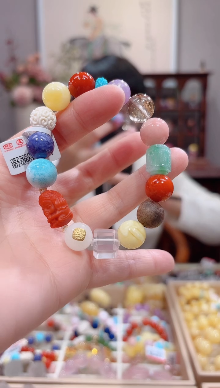 【闪购商品】南红玛瑙手串18K金镶嵌设计款珠串12+