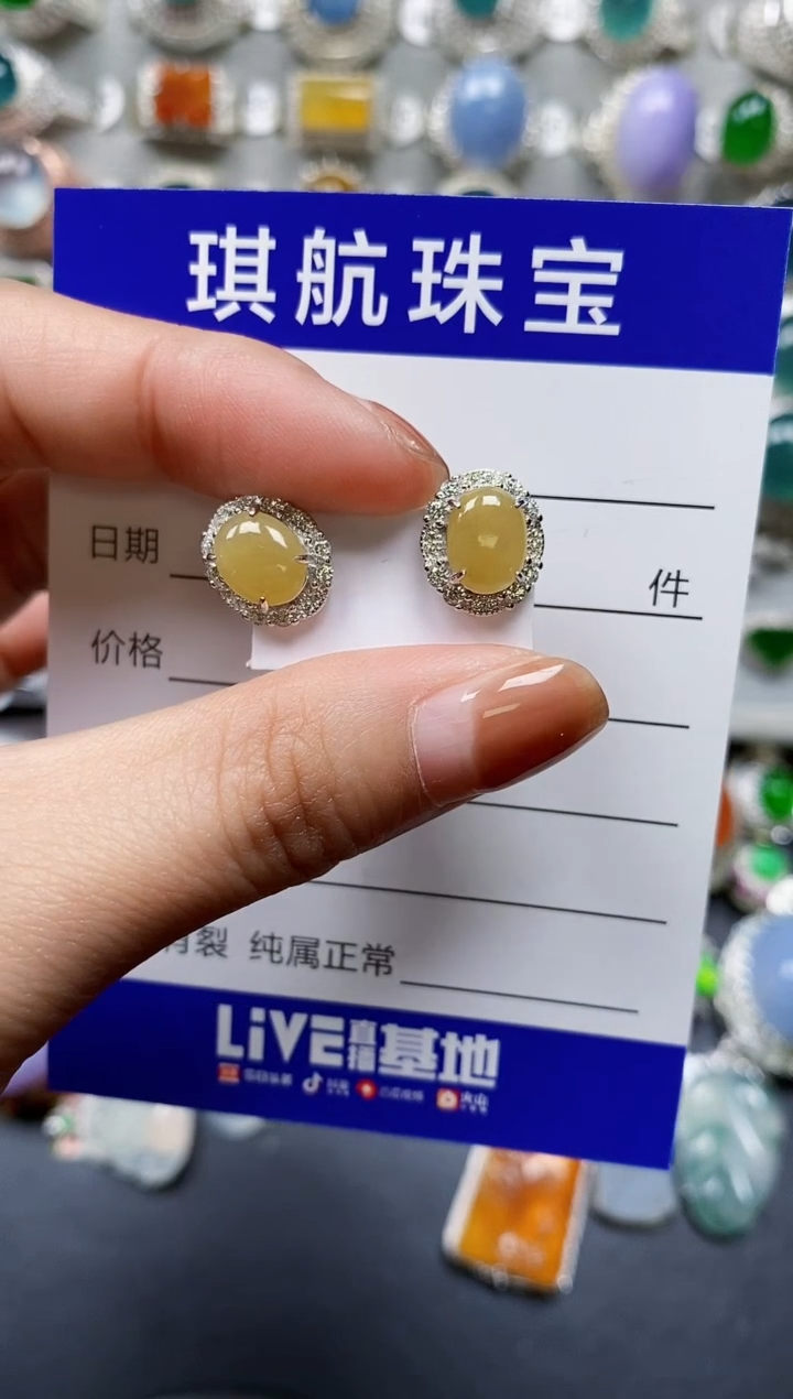 【闪购商品】翡翠耳饰银S925镶嵌0179