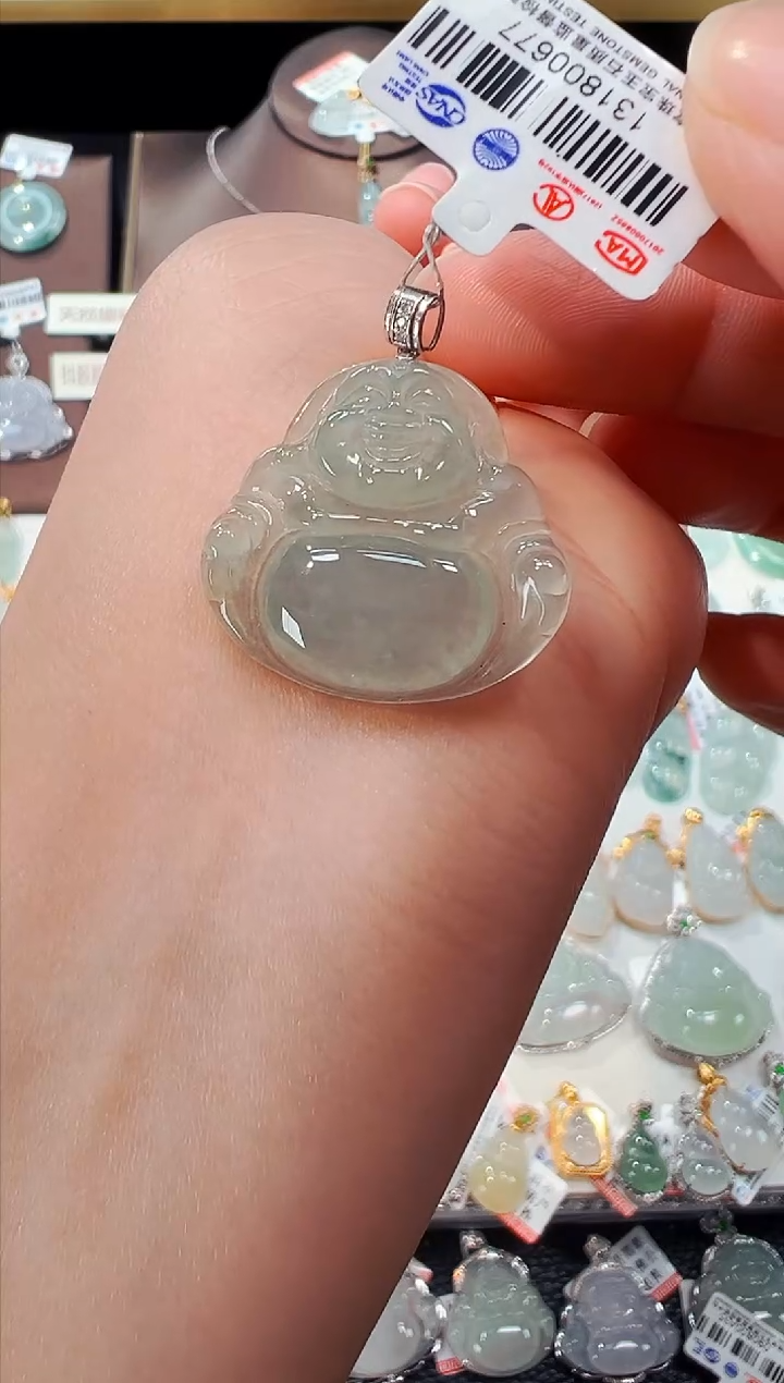 【闪购商品】翡翠吊坠(不含链)18K金镶嵌佛公吊坠677