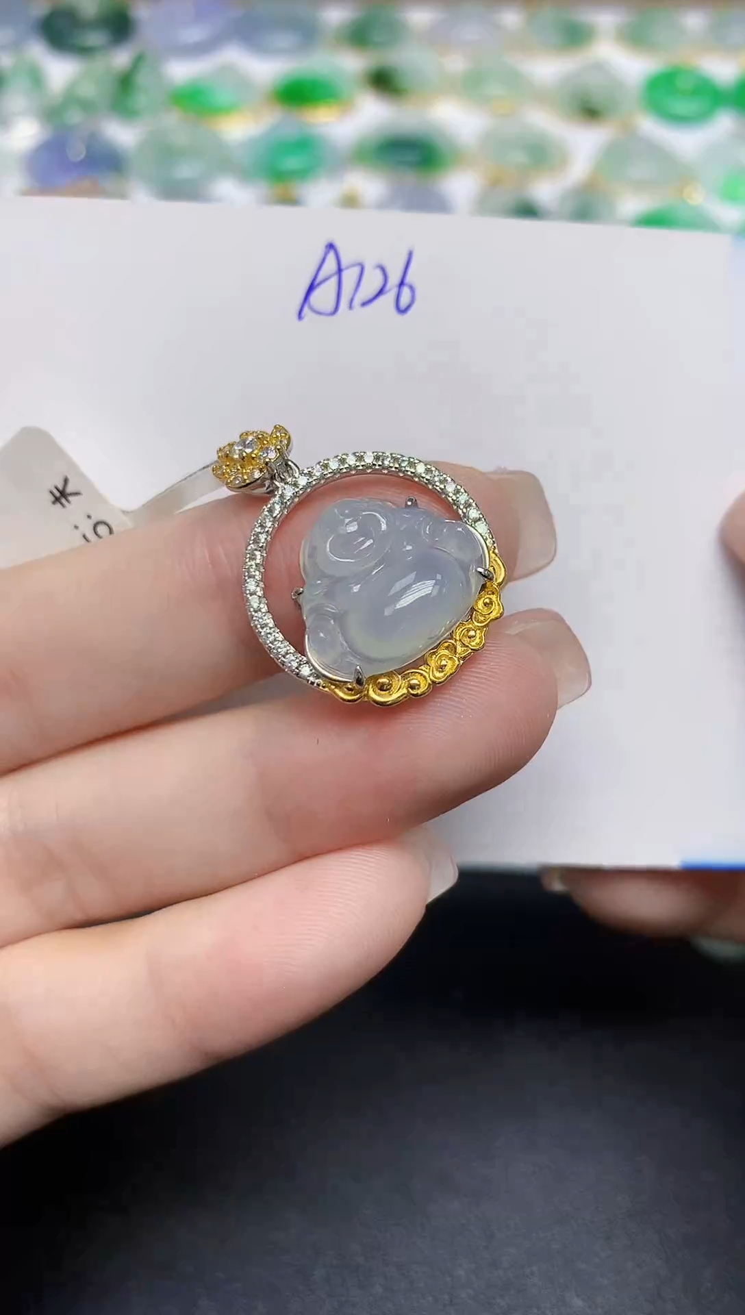 颈饰未镶嵌翡翠天然缅甸翡翠A货翡翠百元以上9元证书费自理