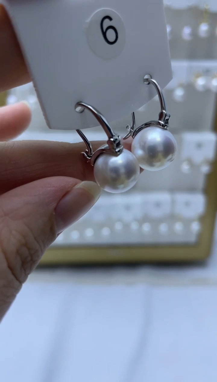 银S925镶嵌耳饰淡水珍珠6