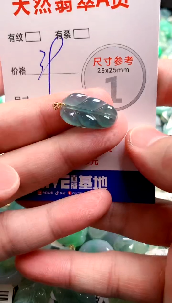 翡翠18K金镶嵌颈饰23000794
