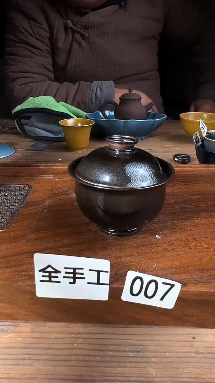 婺州龙窑烧制技艺全手工盖碗80ML（007
