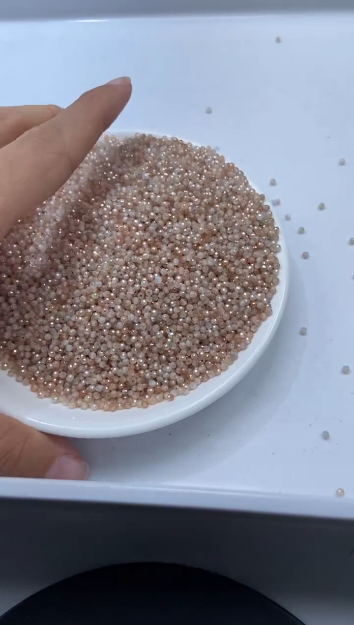 颈饰未镶嵌水晶W2652-香槟金色碧玺2mm*100颗