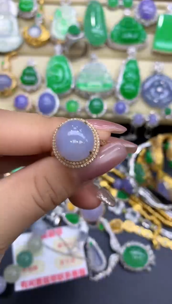 18K金镶嵌戒指翡翠186-中国好珍宝