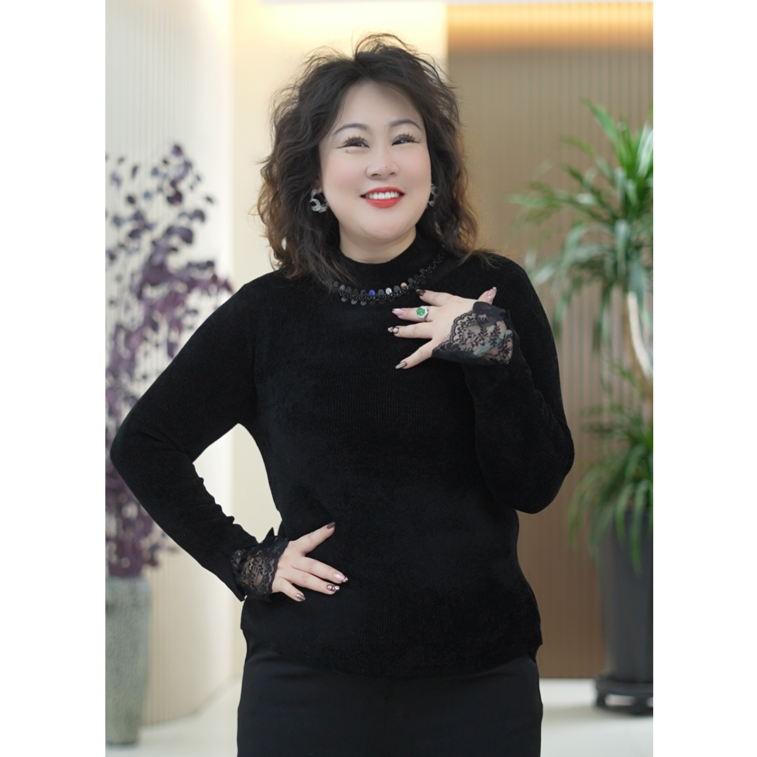 人丝天鹅绒条纹上衣女软蕾丝优雅气质显瘦亮片植绒金丝绒秋季T恤