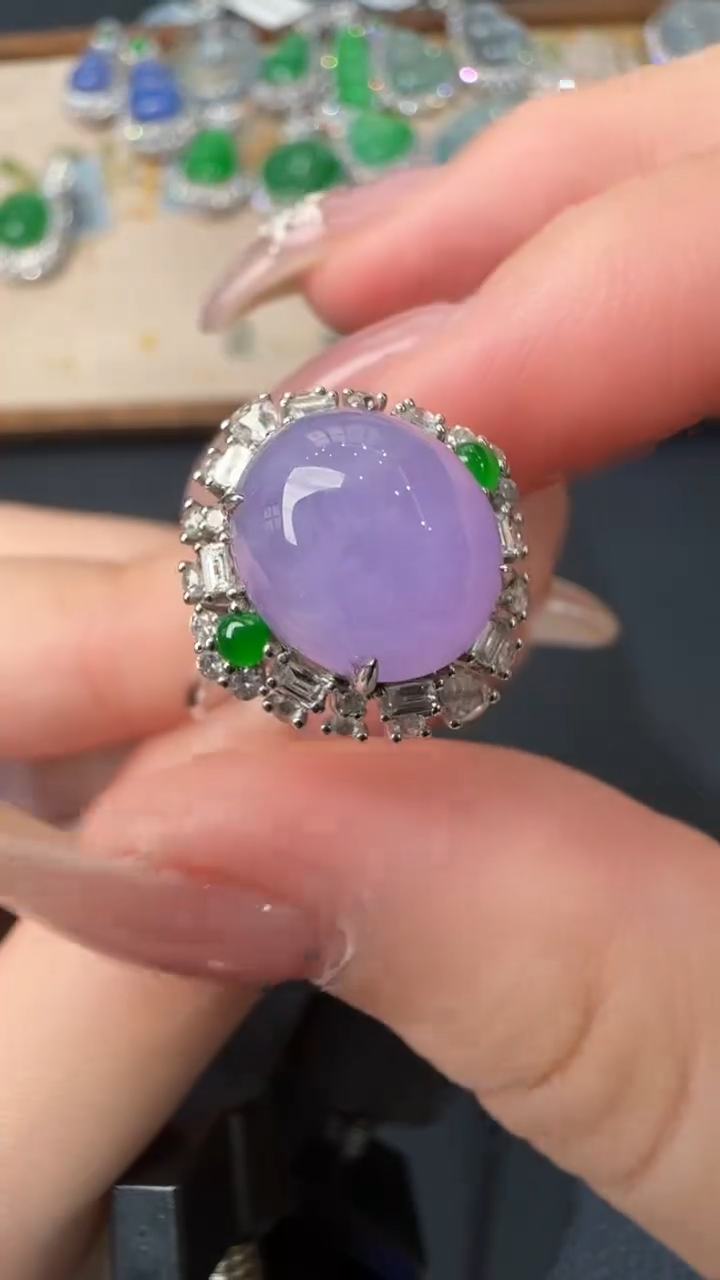 【闪购商品】翡翠戒指18K金镶嵌戒指103