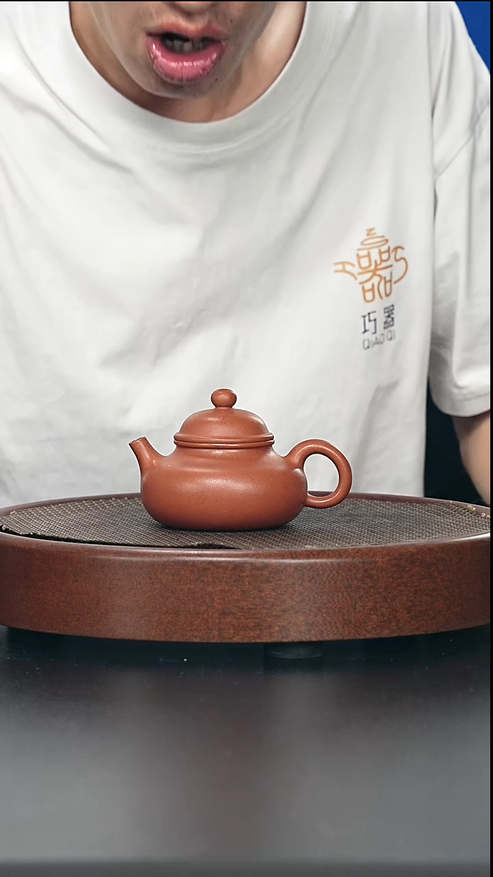 茶壶紫砂容天-老红泥-全手工微微瑕-170cc