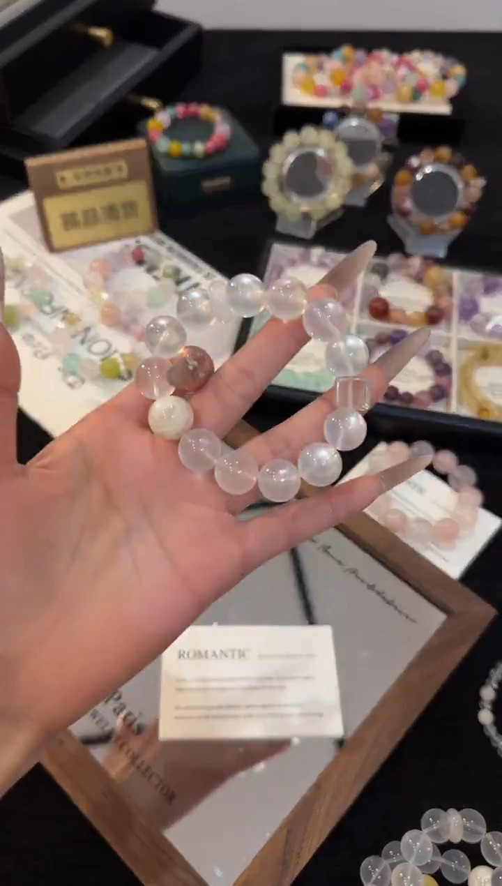 合金手链水晶奶白晶手链x3096