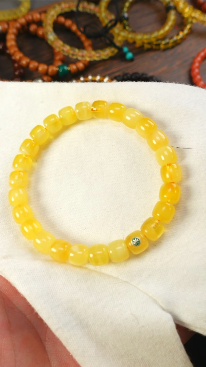 【闪购商品】蜜蜡手链未镶嵌2348/8mm绿标