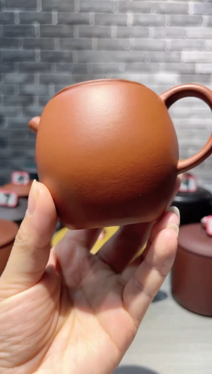 【闪购商品】紫砂茶杯紫砂盖杯朱泥小巨轮