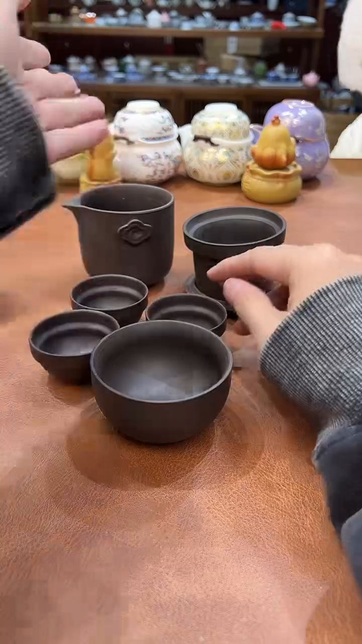 真的很便宜会开片的旅行茶具