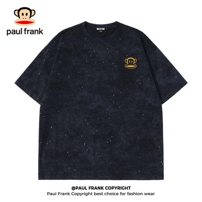 paul frank/大嘴猴潮牌短袖男款夏季满天星上衣潮流烫金印花t恤B