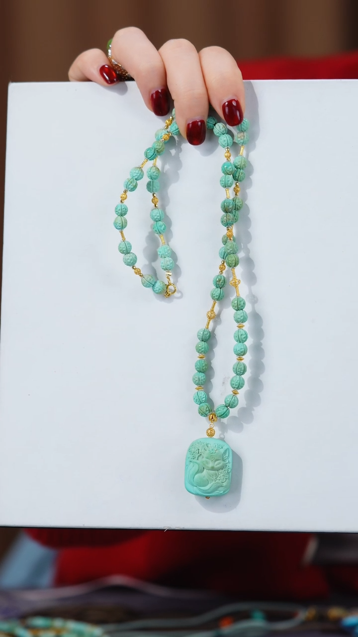 【闪购商品】绿松石项链18K金镶嵌1