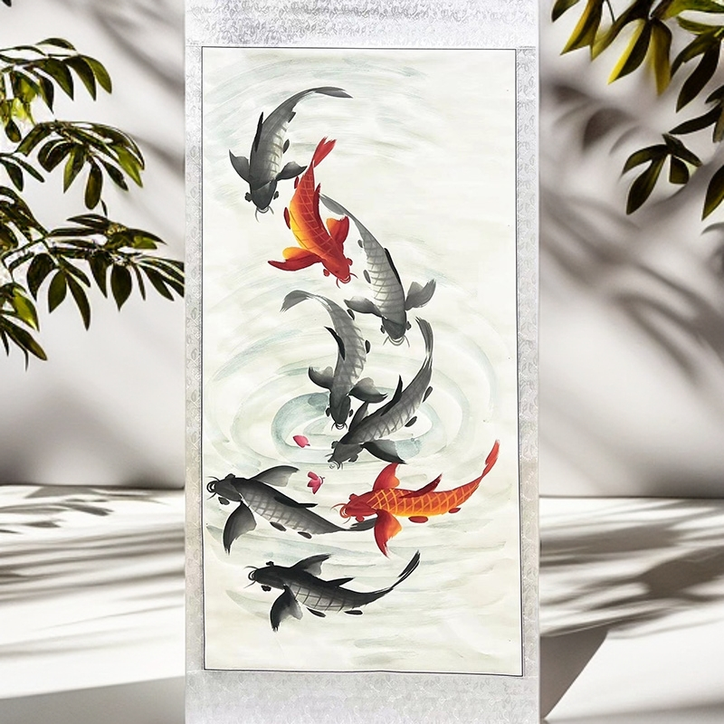 九龙献瑞 四尺 李玉俊老师手绘国画  