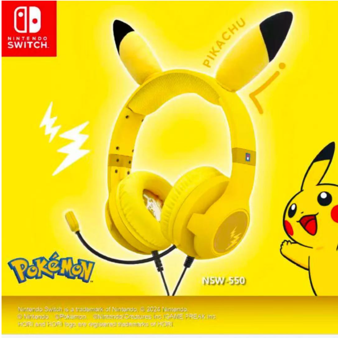 宝可梦Pokemon皮卡丘限定 头戴式耳机switch游戏耳机