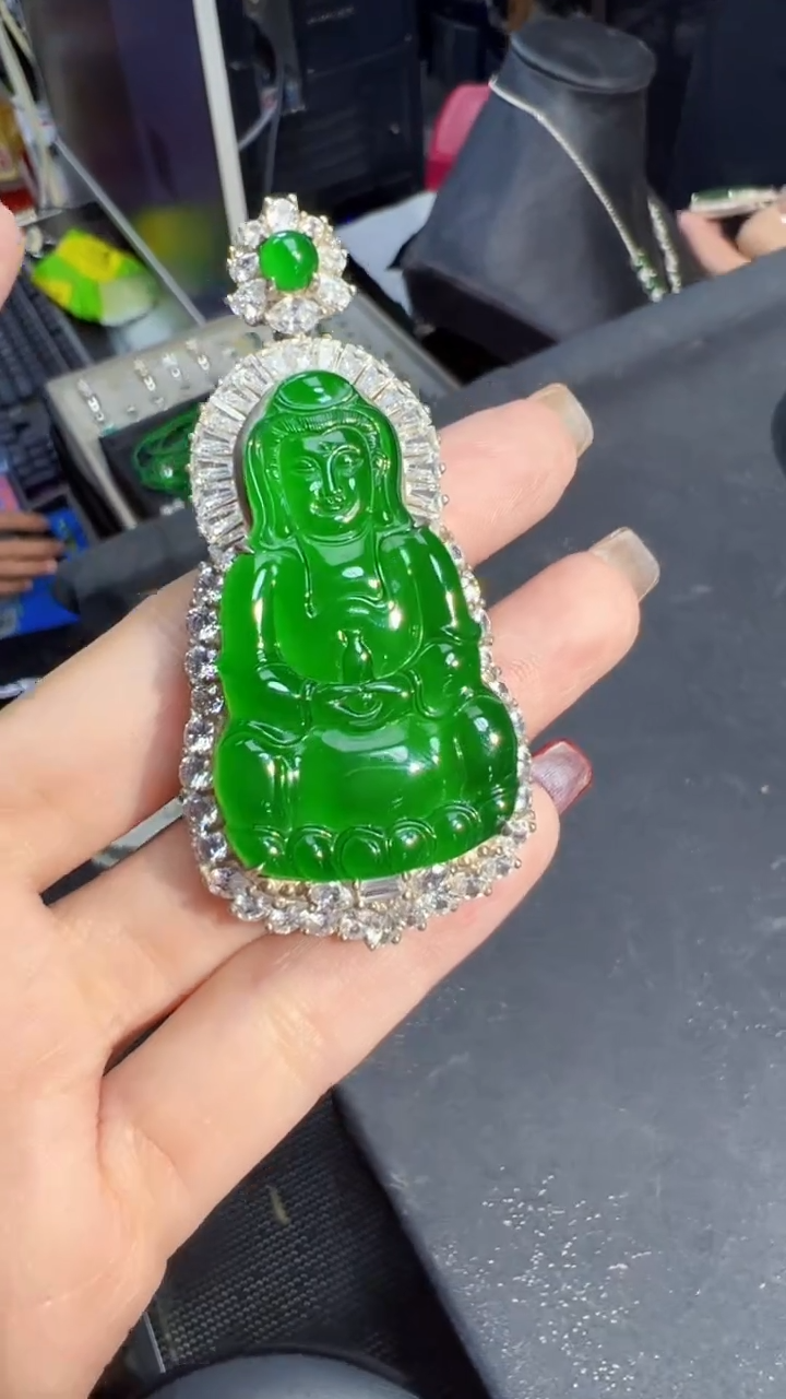 【闪购商品】定制翡翠未镶嵌观音商品多样性发货1