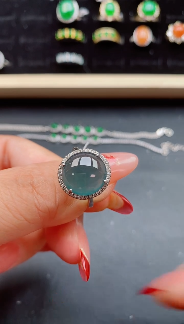 【闪购商品】翡翠戒指银S925镶嵌1321