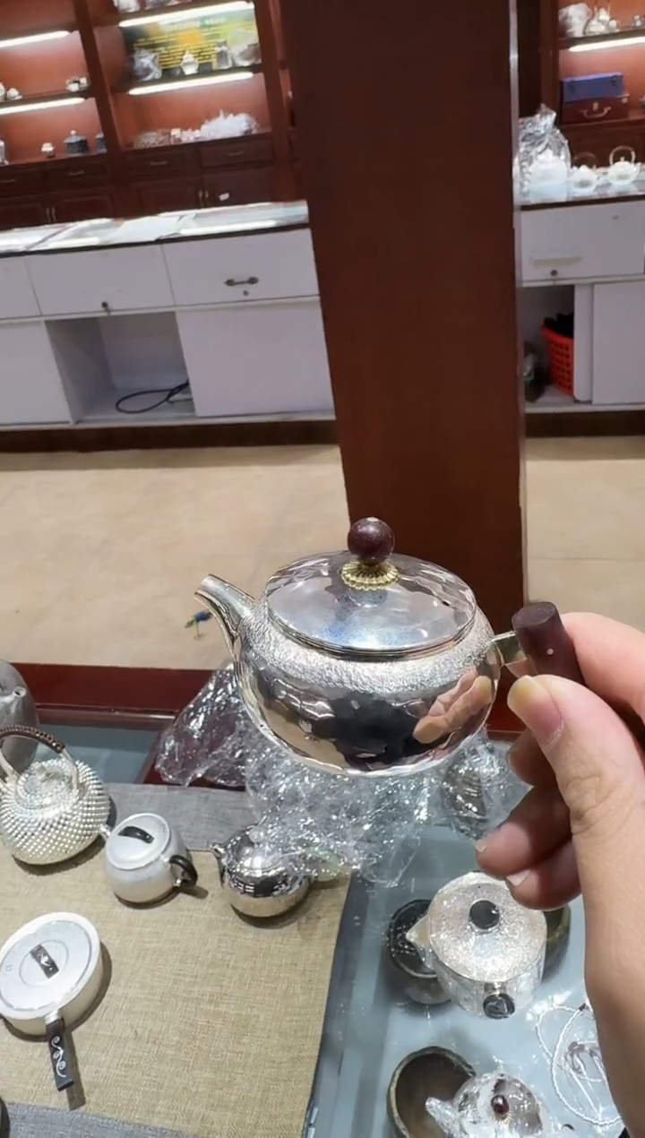 【闪购商品】足银999精工红把泡茶壶