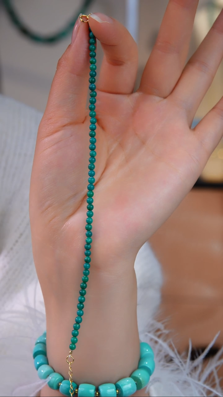 银S925镀金镶嵌绿松石手链多样性发货