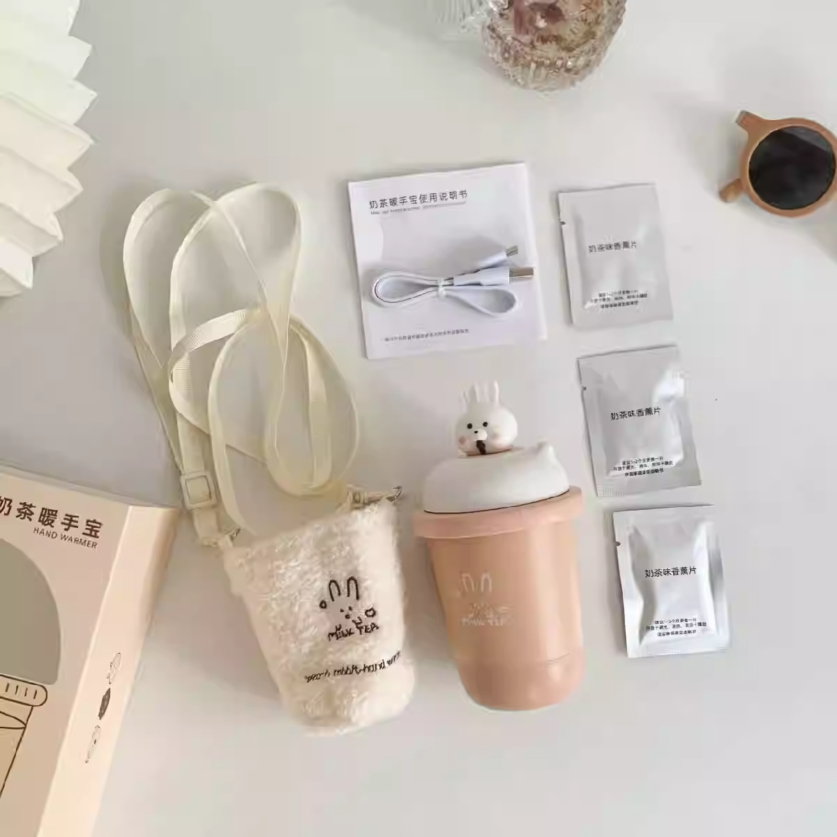 奶茶暖手宝充电款二合一暖宝宝 可爱礼物暖宝宝生日礼物
