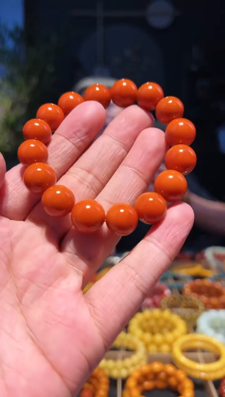 手串未镶嵌南红玛瑙13+柿子黄