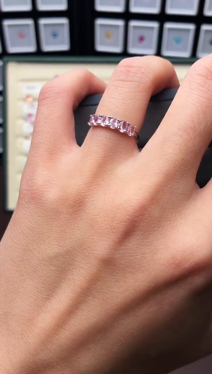 银S925镶嵌戒指绿柱石（摩根石）0001