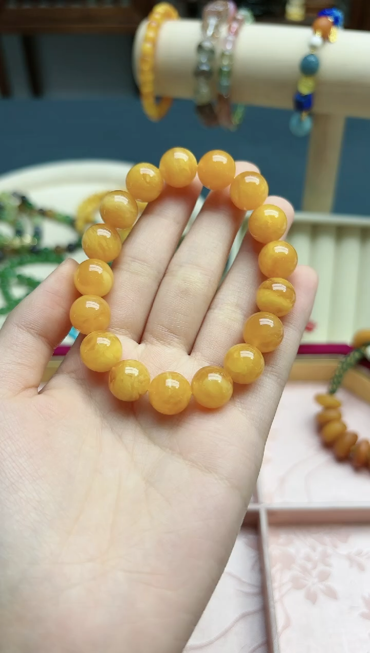 【闪购商品】蜜蜡裸石未镶嵌蜜蜡11mm+手串*1 LP