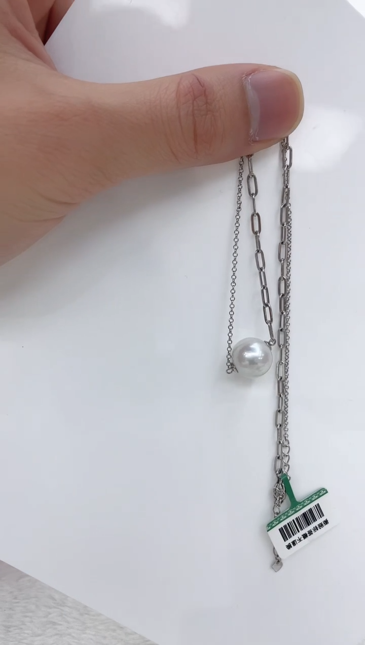 【闪购商品】淡水珍珠颈饰银S925镶嵌淡水珍珠项链
