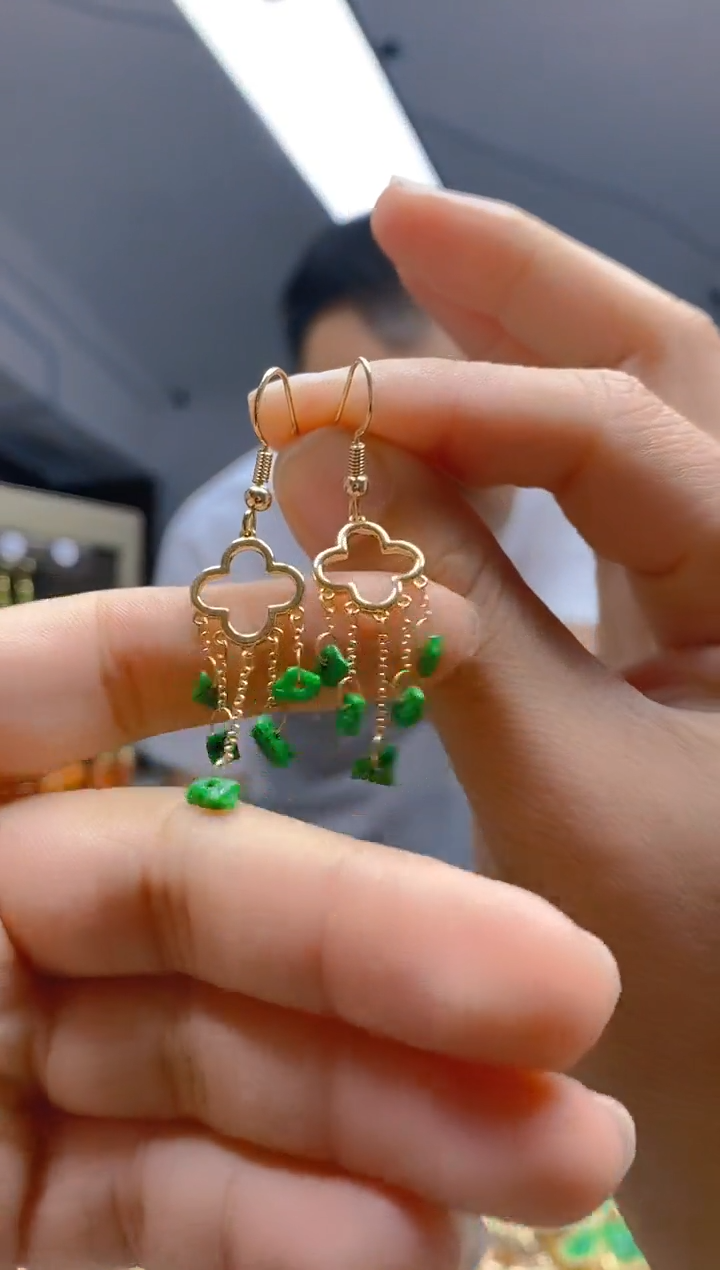 【闪购商品】翡翠耳饰合金0412翡翠耳钩