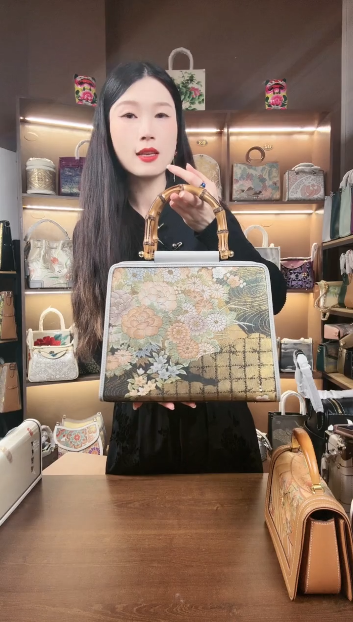 【闪购商品】织绣【24号】岁玺子兮 头层牛皮 竹节托特