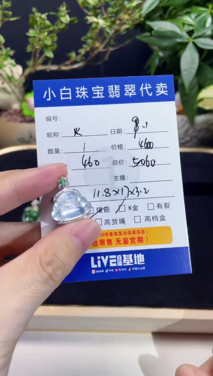吊坠(不含链)18K金镶嵌翡翠火*吊坠