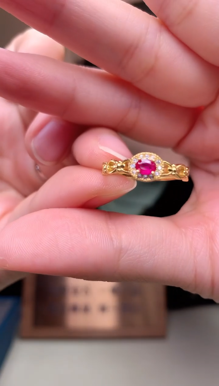 【闪购商品】红宝石戒指银S925镶嵌戒指