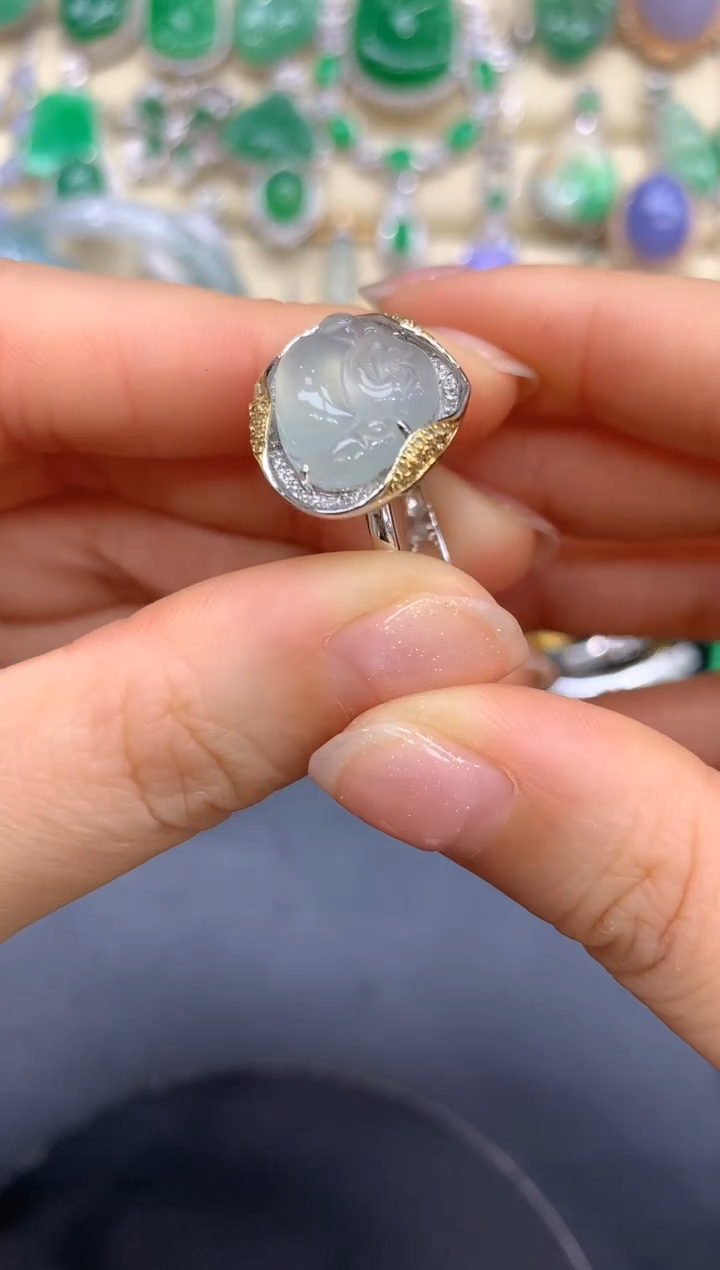 【闪购商品】翡翠戒指18K金镶嵌419-中国好珍宝