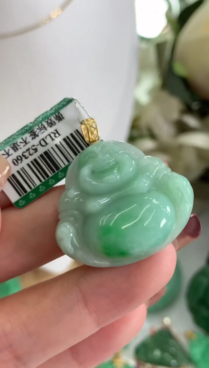 【闪购商品】翡翠吊坠(不含链)18K金镶嵌挂件