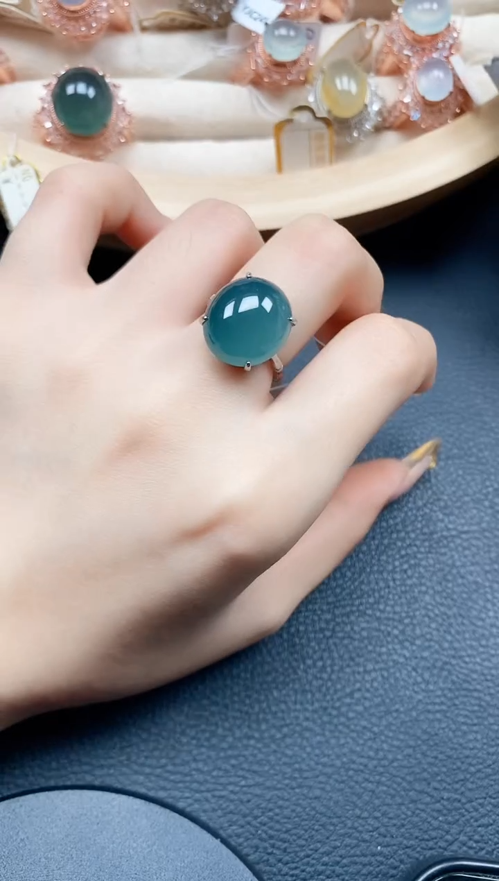 【闪购商品】翡翠戒指银S925镶嵌翡翠