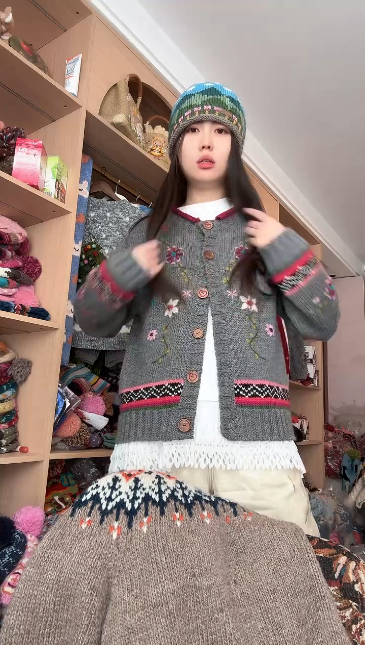 羊毛灰色开衫毛衣90-150斤xl码