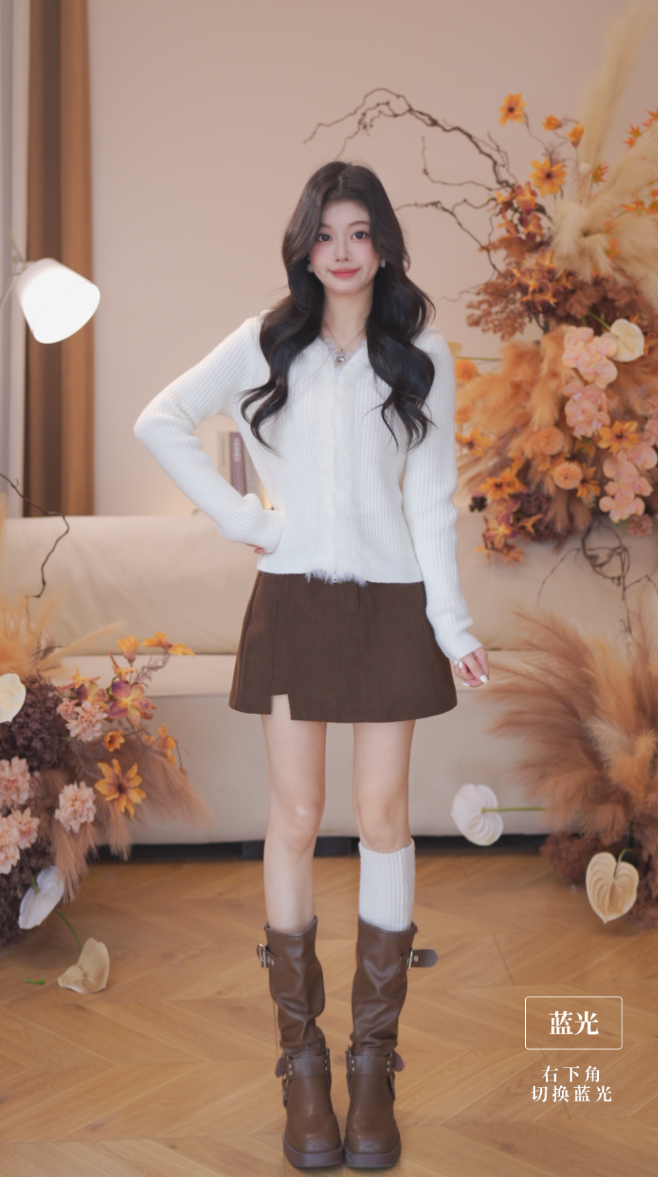 曾小咸 连帽针织毛绒秋冬毛衣小个子百搭打底上衣ZA54MZL0689