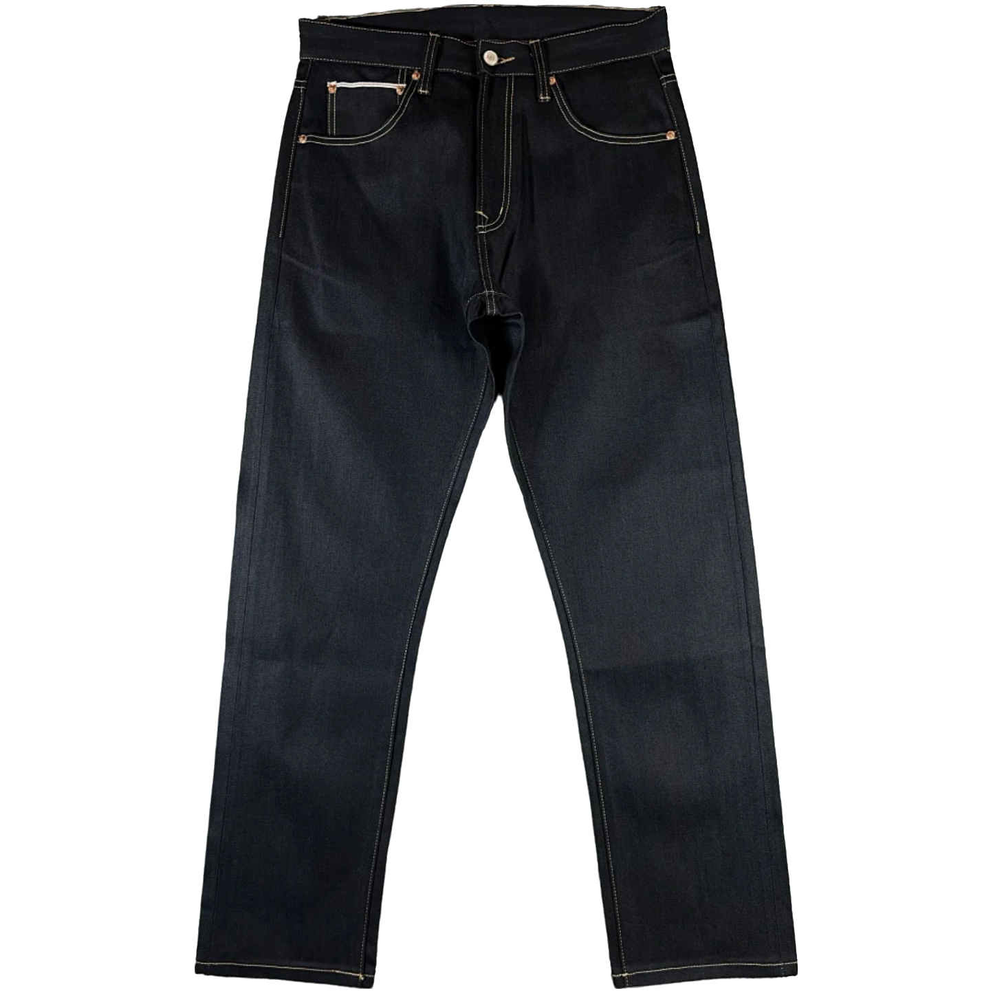 双R 14OZ 原牛蓝赤耳牛仔裤 未脱浆硬挺男士宽松型复古刺绣Y